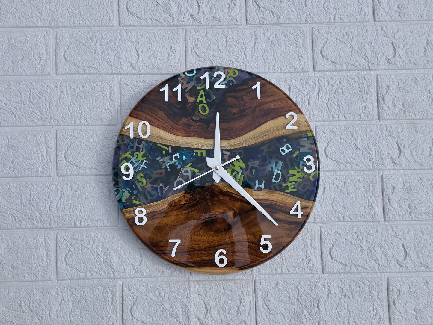 Alphabet Epoxy Wall Clock
