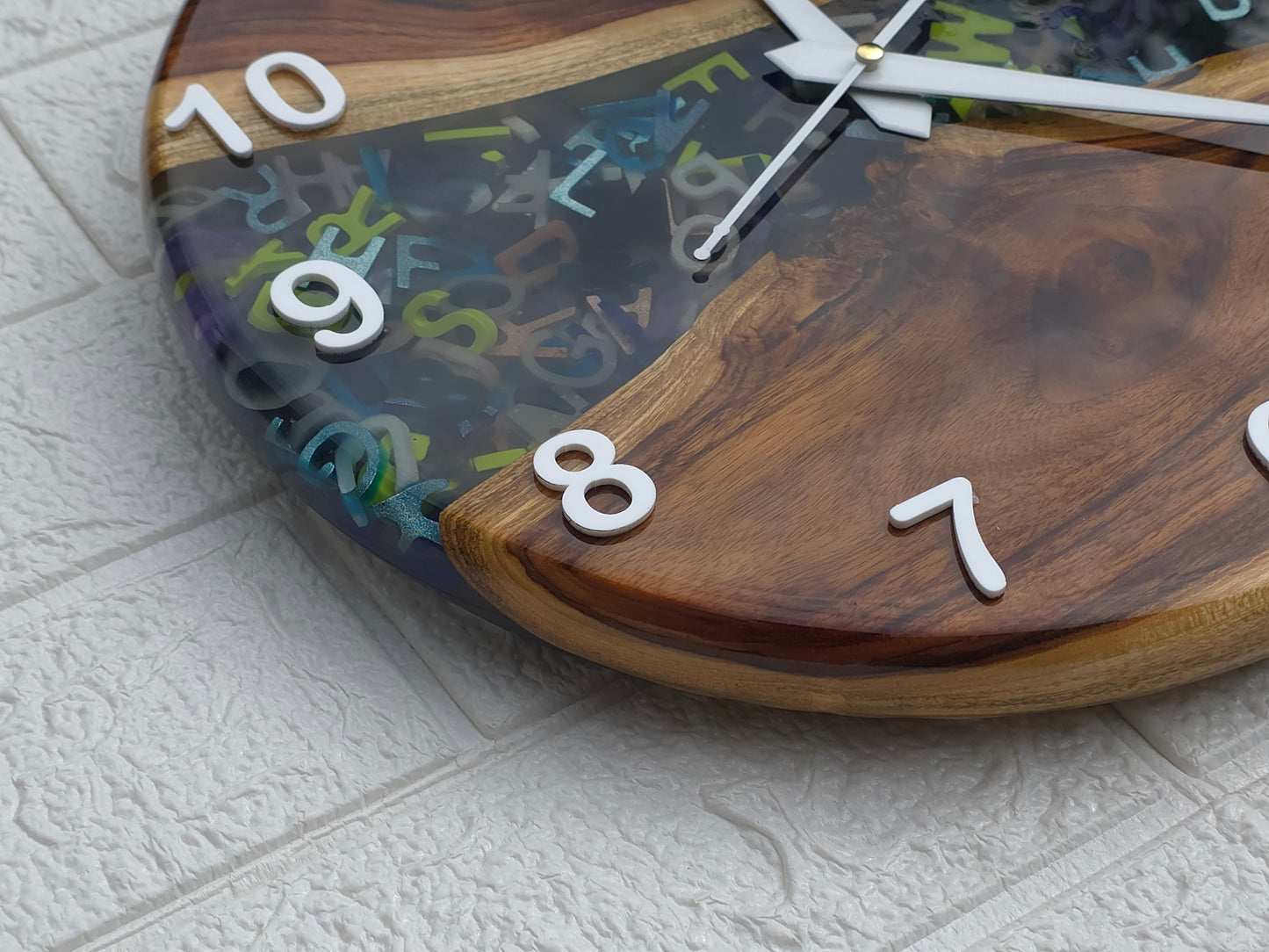 Alphabet Epoxy Wall Clock