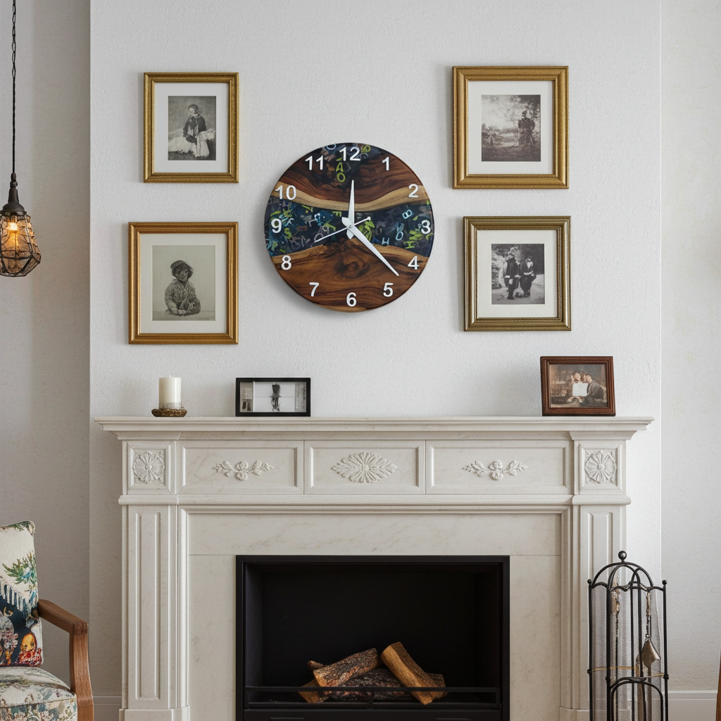 Alphabet Epoxy Wall Clock