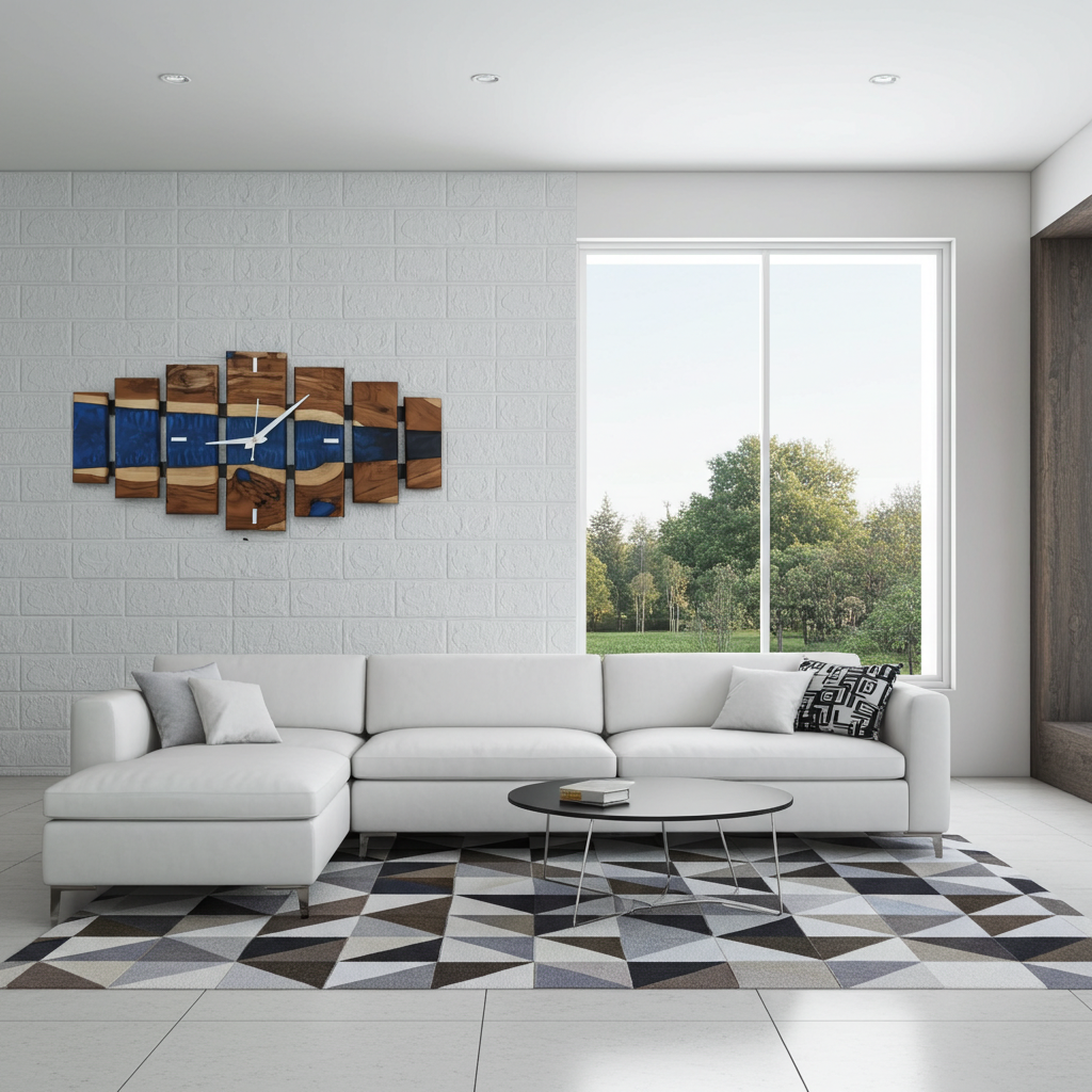 Epoxy River Wooden Clock