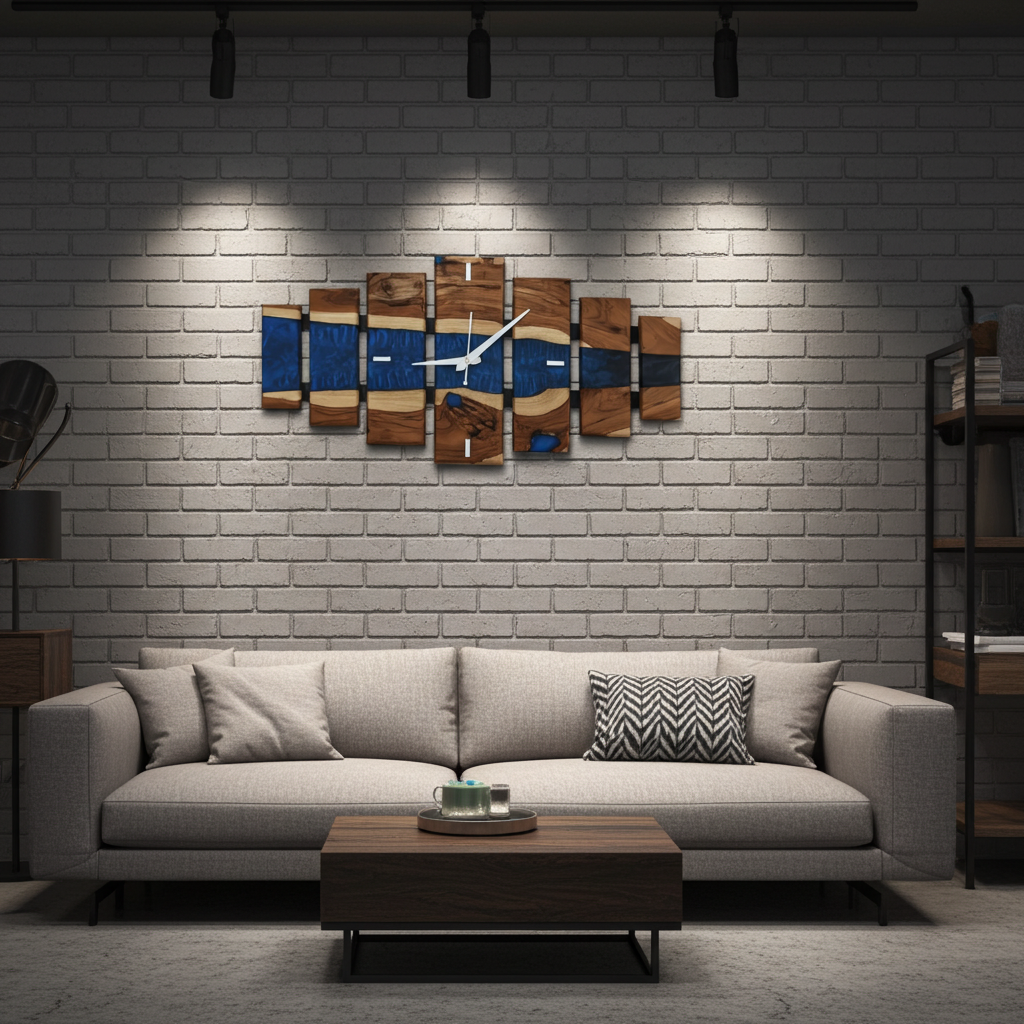 Epoxy River Wooden Clock