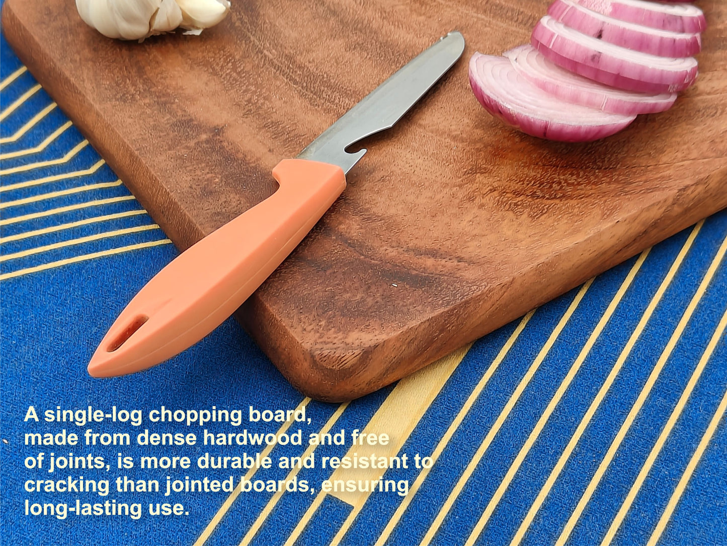 Woods And Knots Acacia Wood Chopping Board – Knife-Friendly & Multi-Purpose Cutting Board (Design 3)