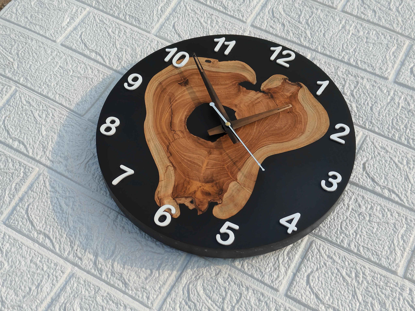 Black Epoxy Wooden Clock