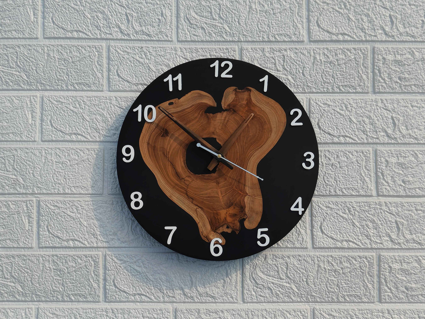 Black Epoxy Wooden Clock