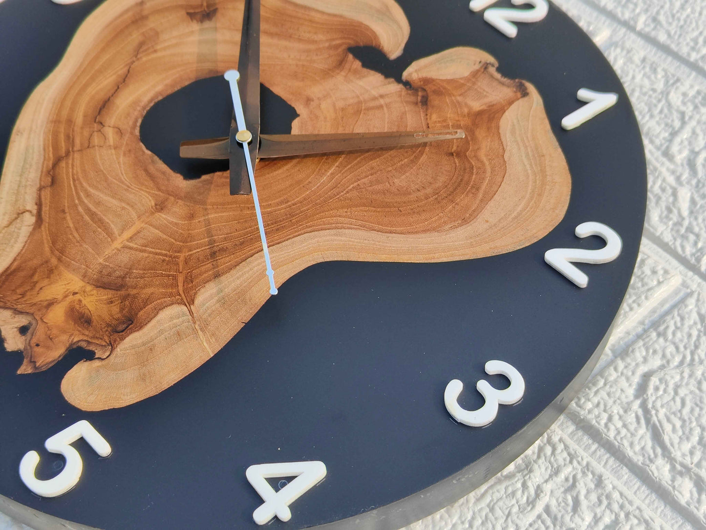 Black Epoxy Wooden Clock