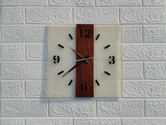 Transparent Square Epoxy Clock