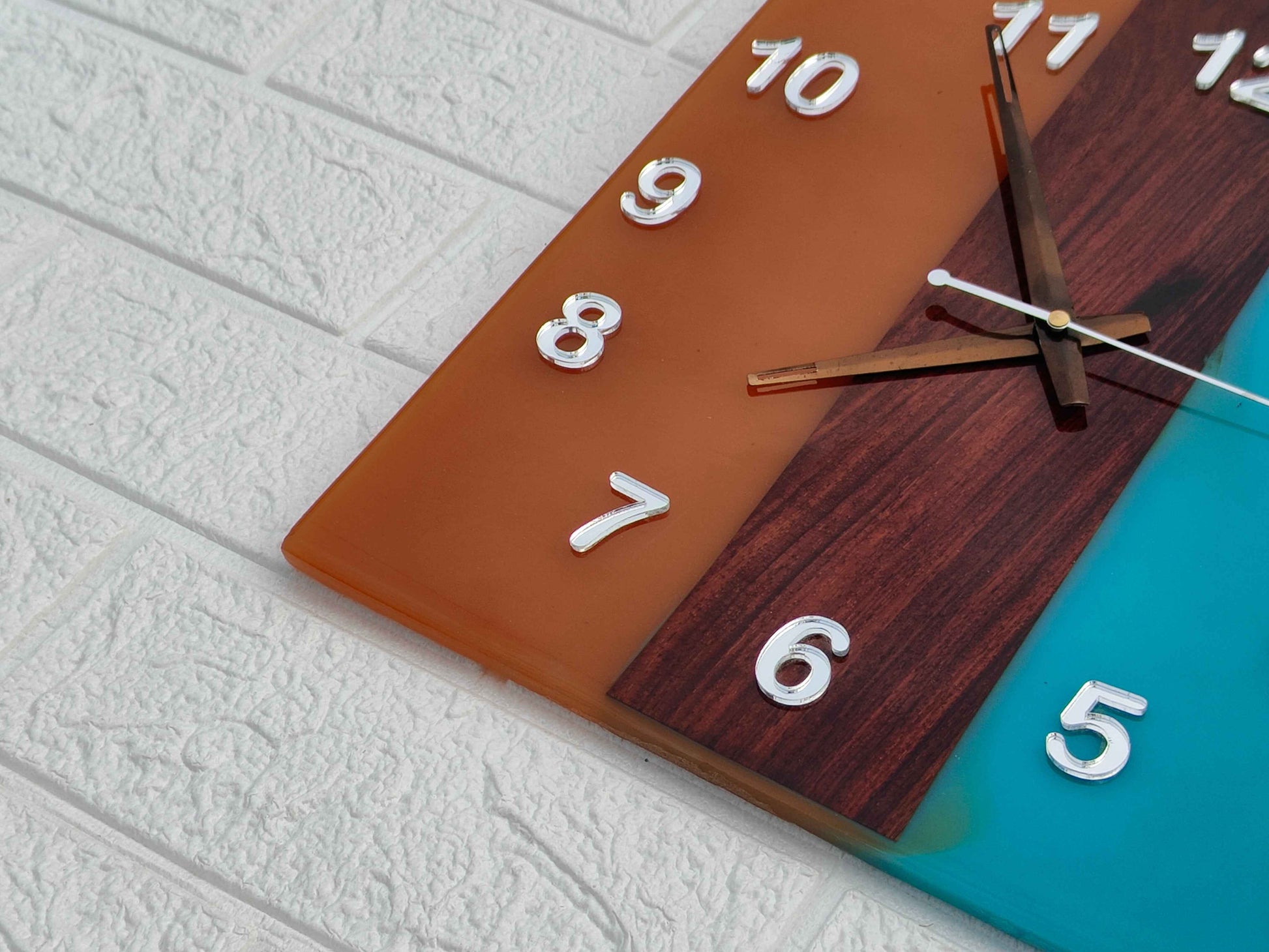 Multicolor Square Epoxy Clock