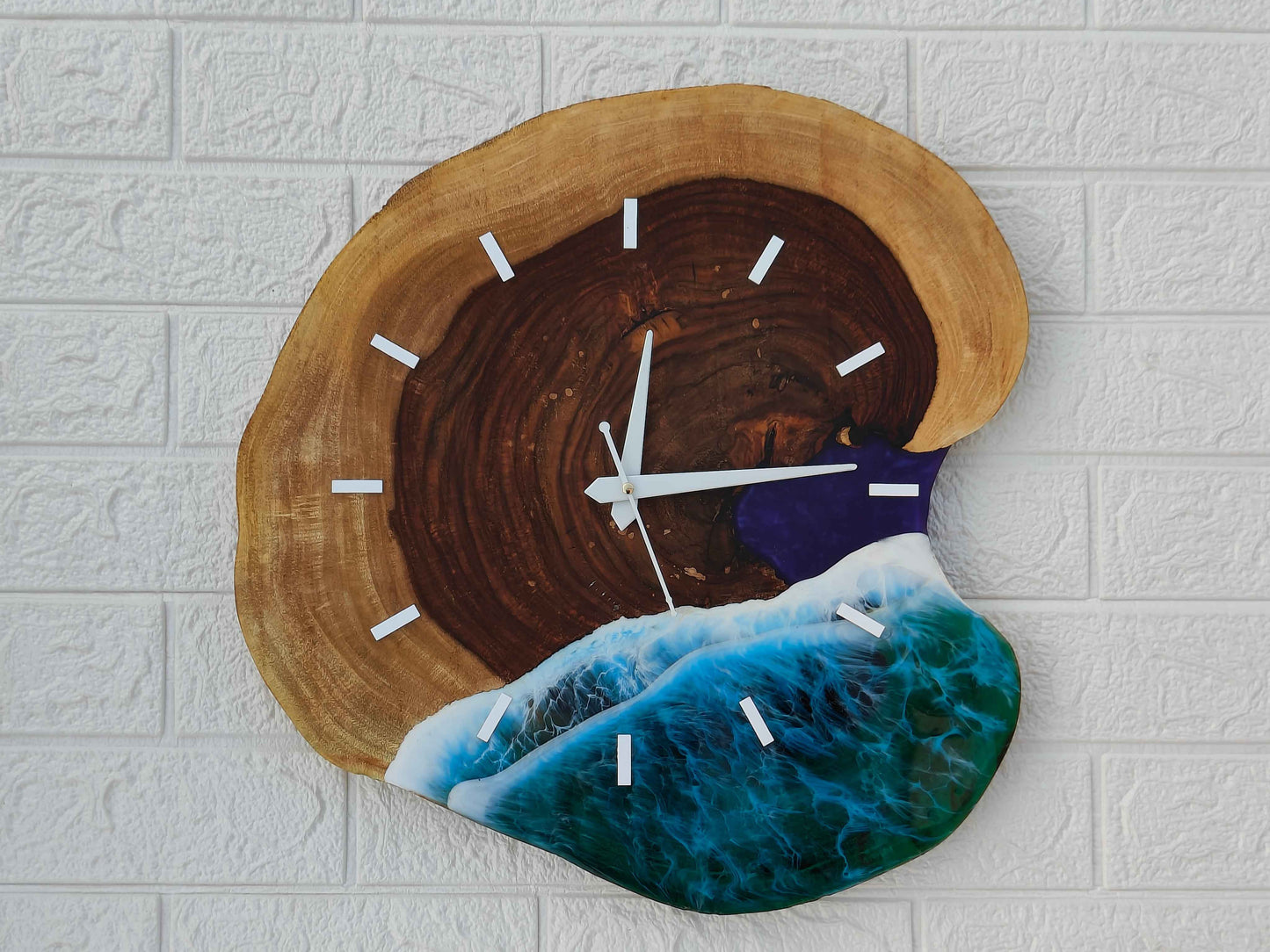 Live Edge Ocean Wave Clock