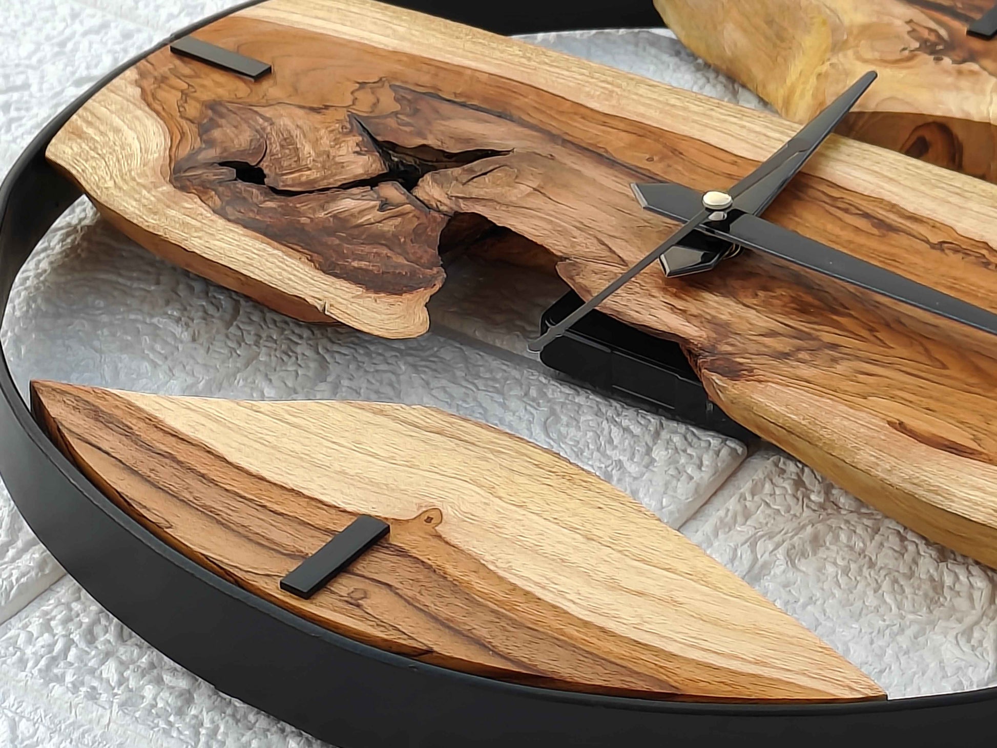 Metal Frame Wooden Clock