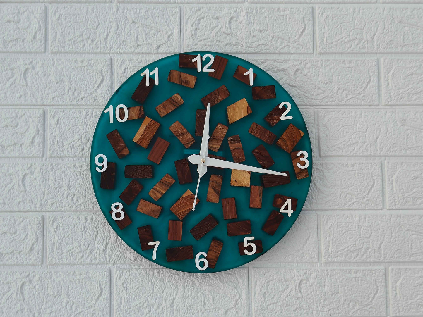 Epoxy Wood Pieces Clock