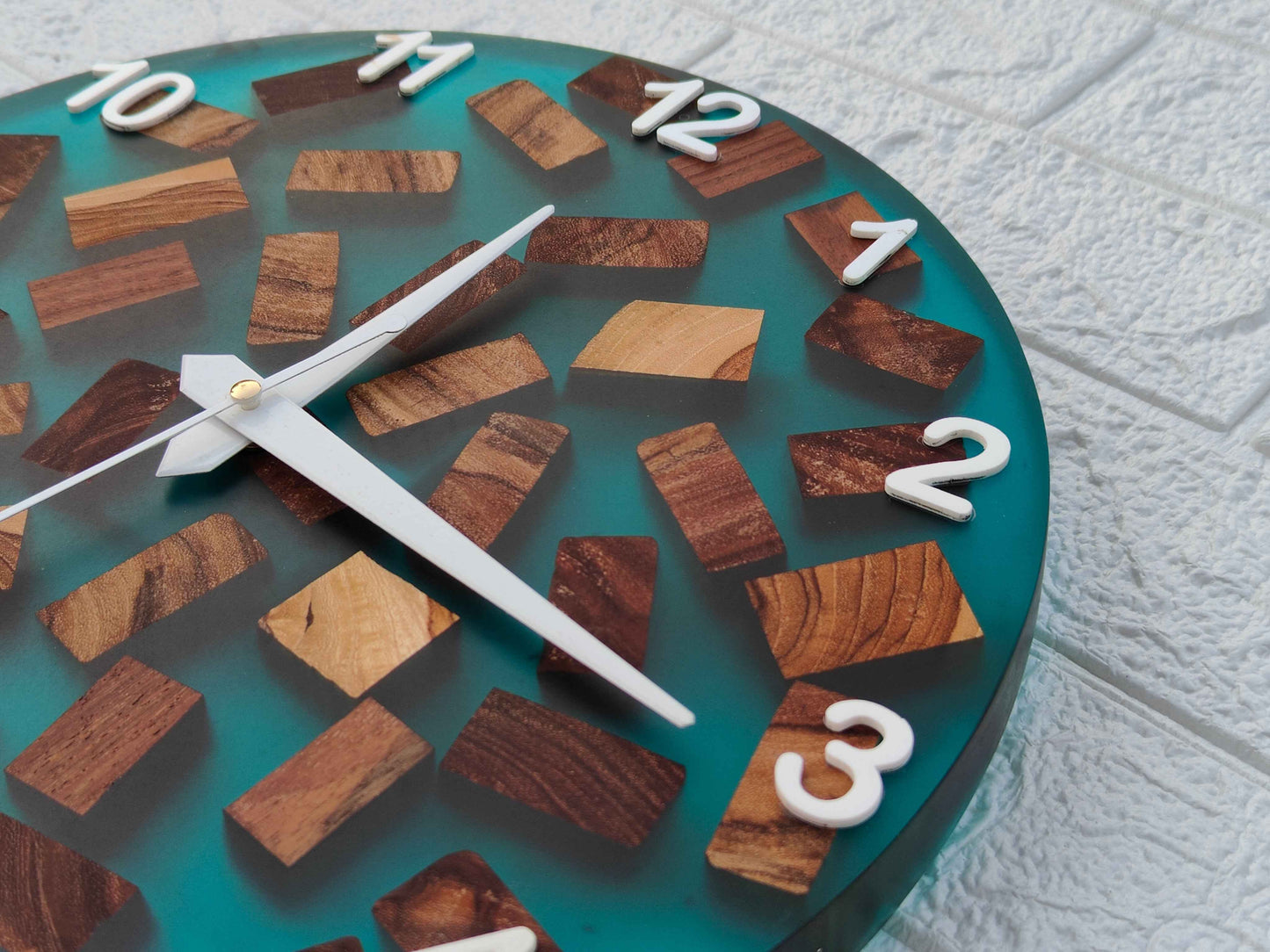 Epoxy Wood Pieces Clock