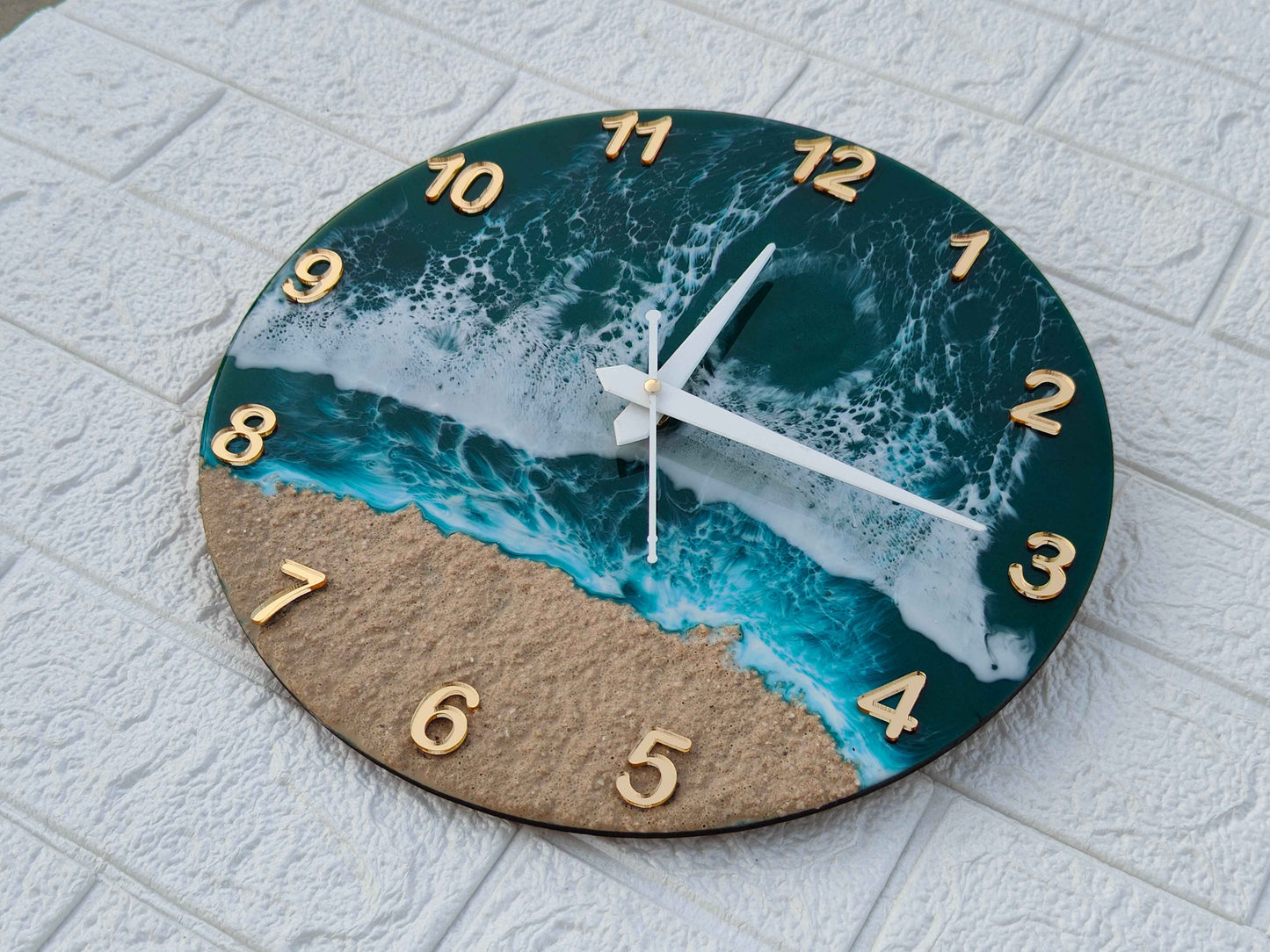 Ocean Wave Epoxy Clock MDF Base