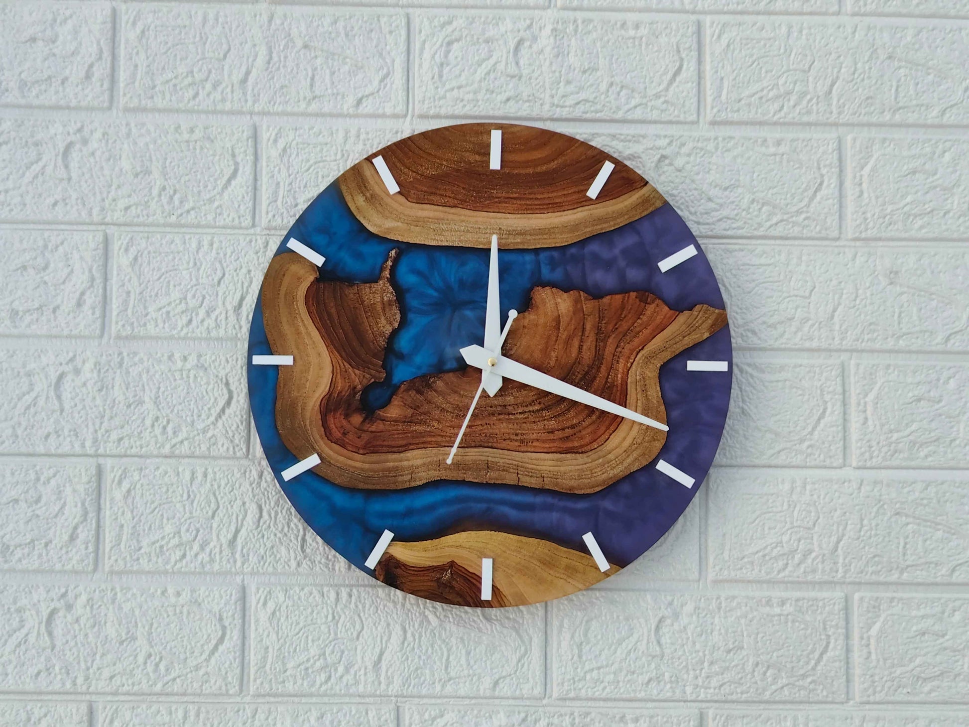 Multi Color Epoxy Wooden Clock