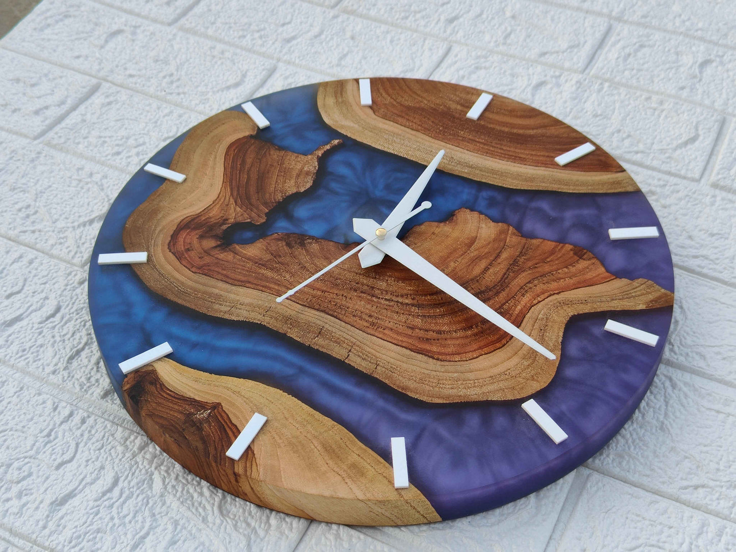 Multi Color Epoxy Wooden Clock