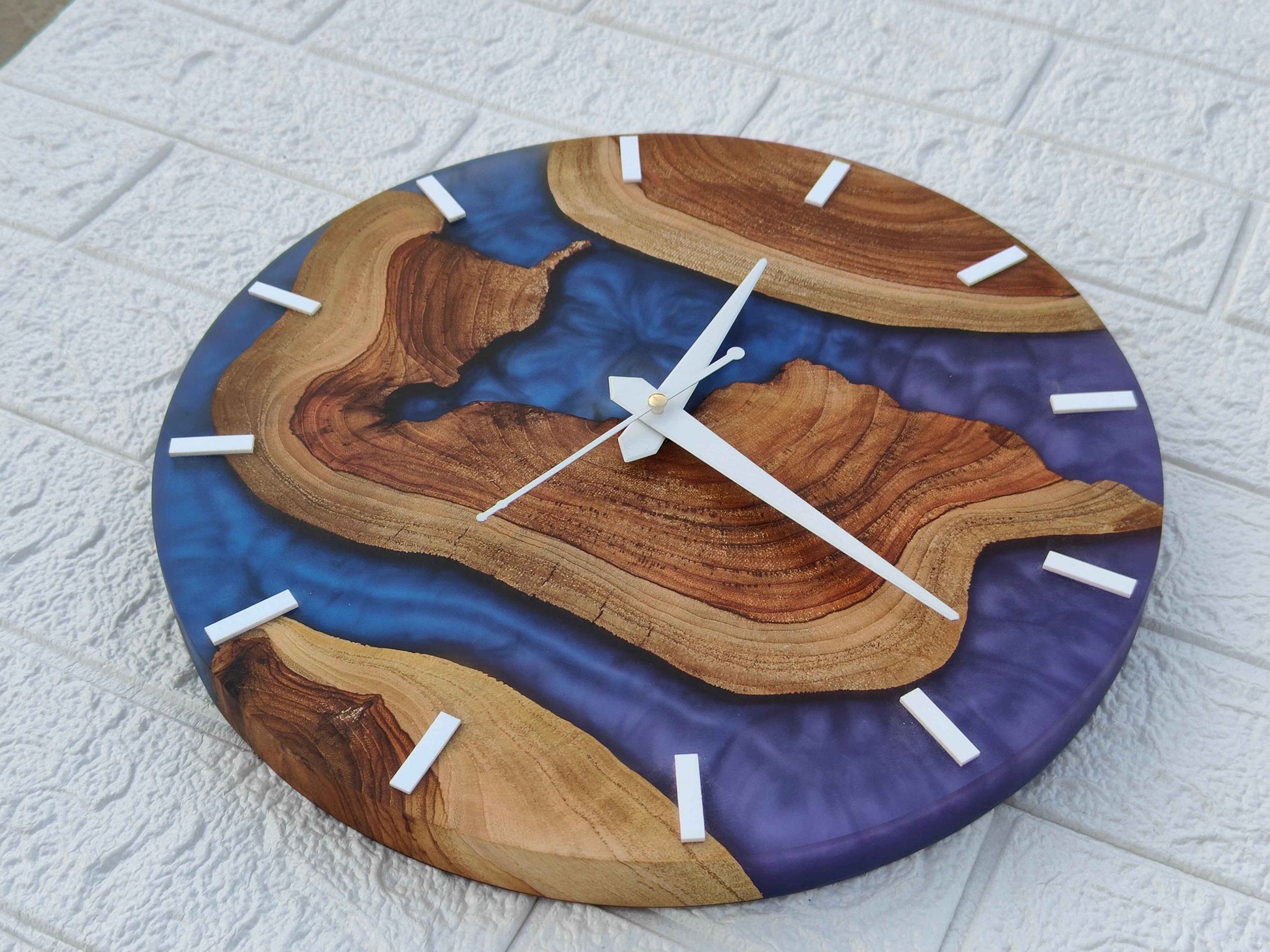 Multi Color Epoxy Wooden Clock