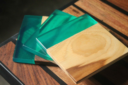 Transparent Green Epoxy Coaster