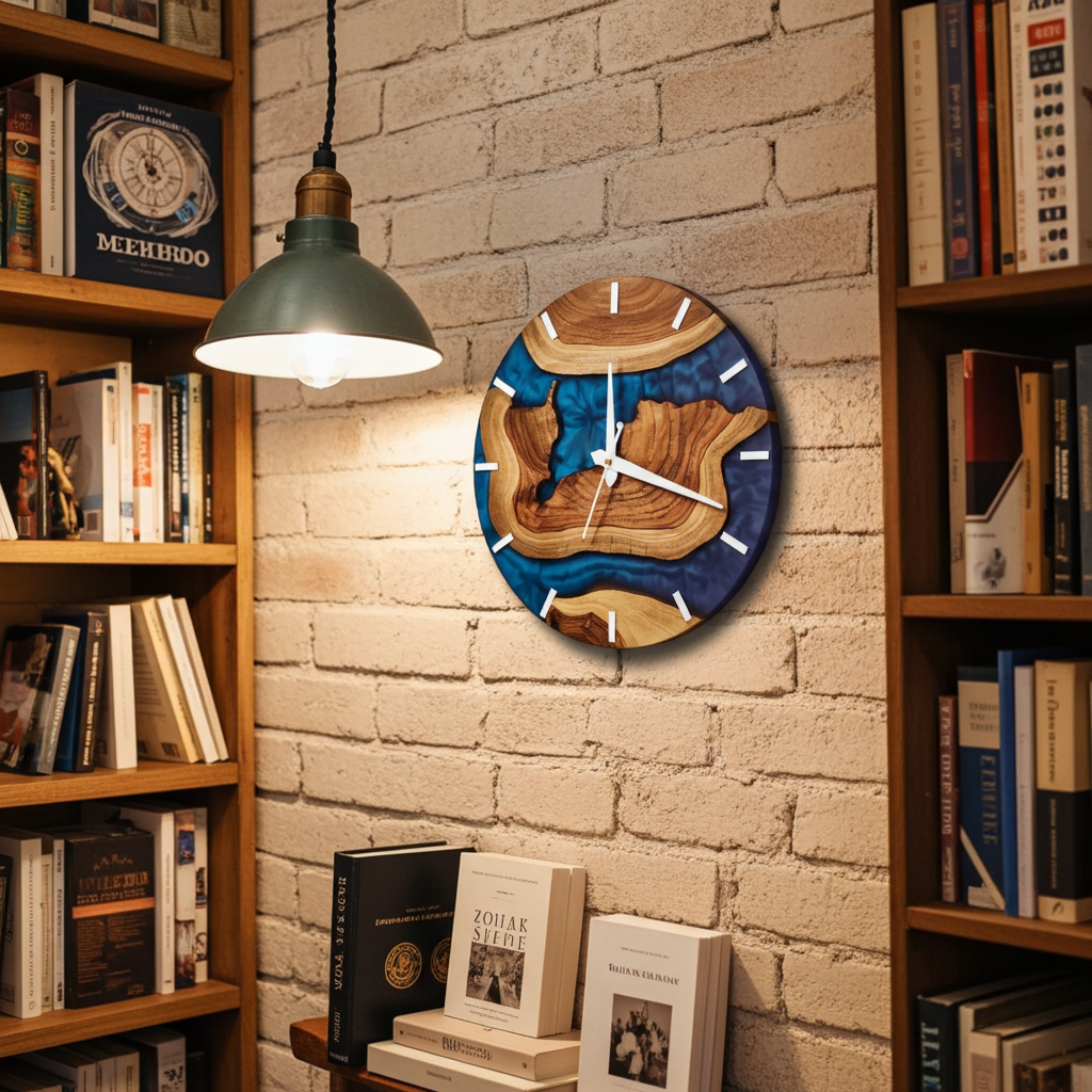 Multi Color Epoxy Wooden Clock