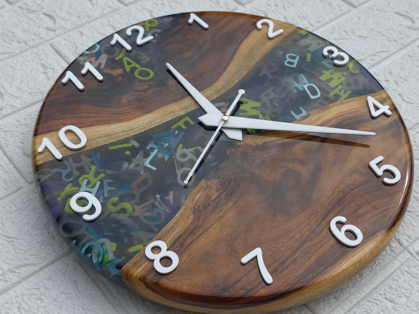 Alphabet Epoxy Wall Clock