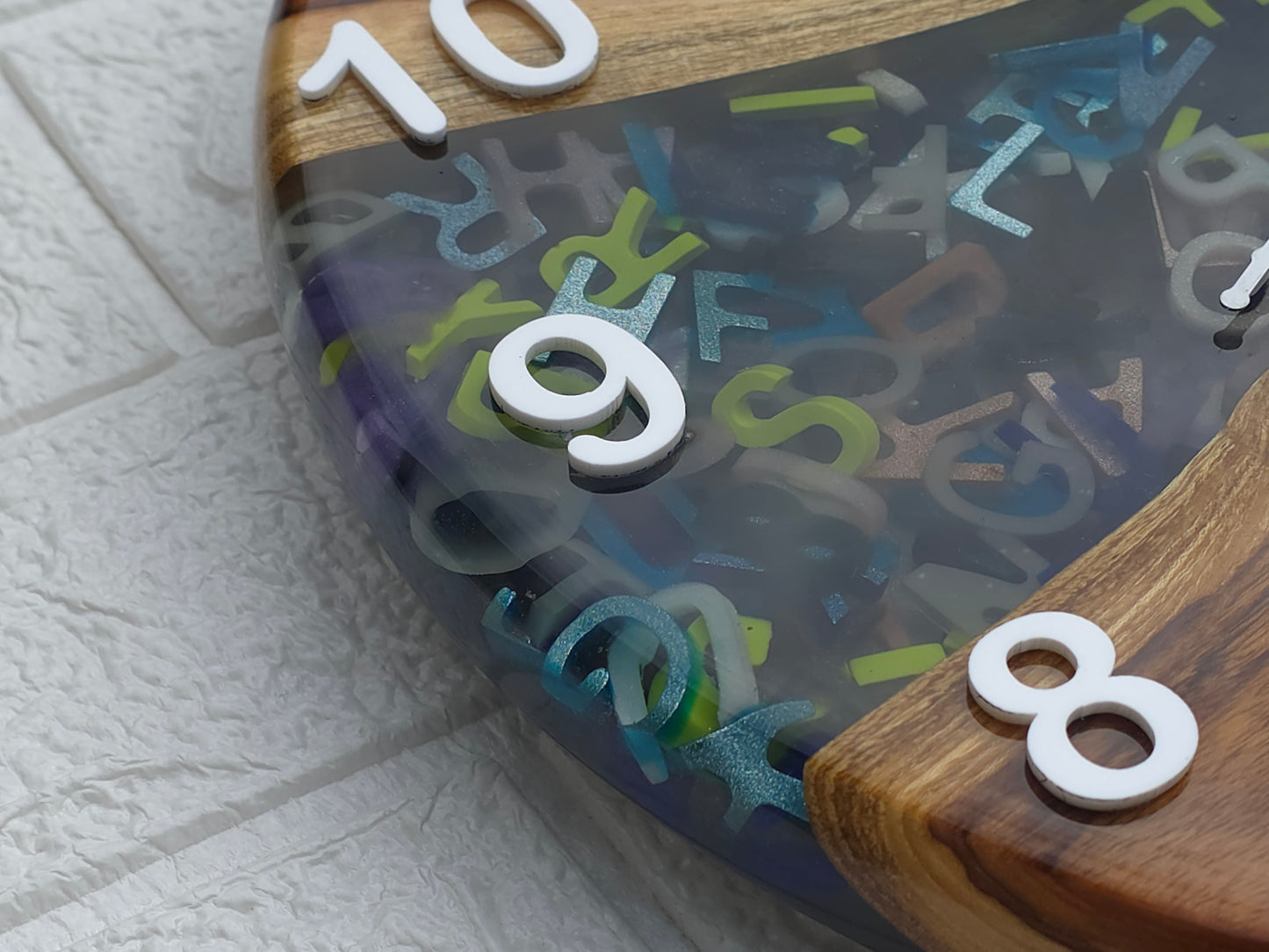 Alphabet Epoxy Wall Clock