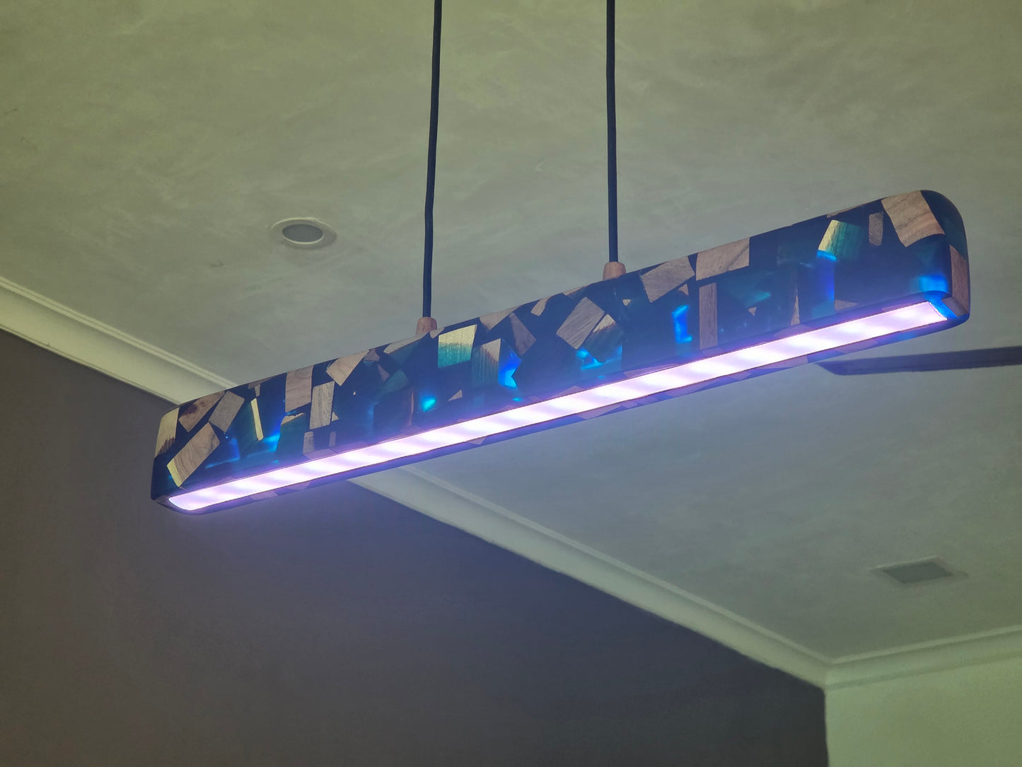 Blue Resin Linear Pendant Light - Woods And Knots