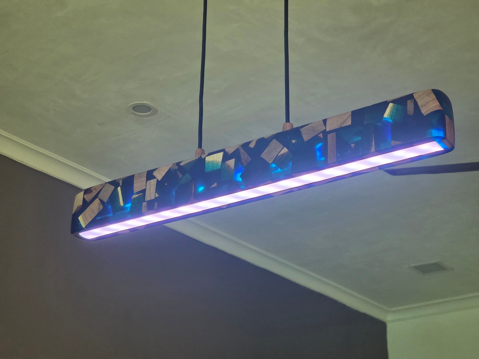 Blue Resin Linear Pendant Light - Woods And Knots