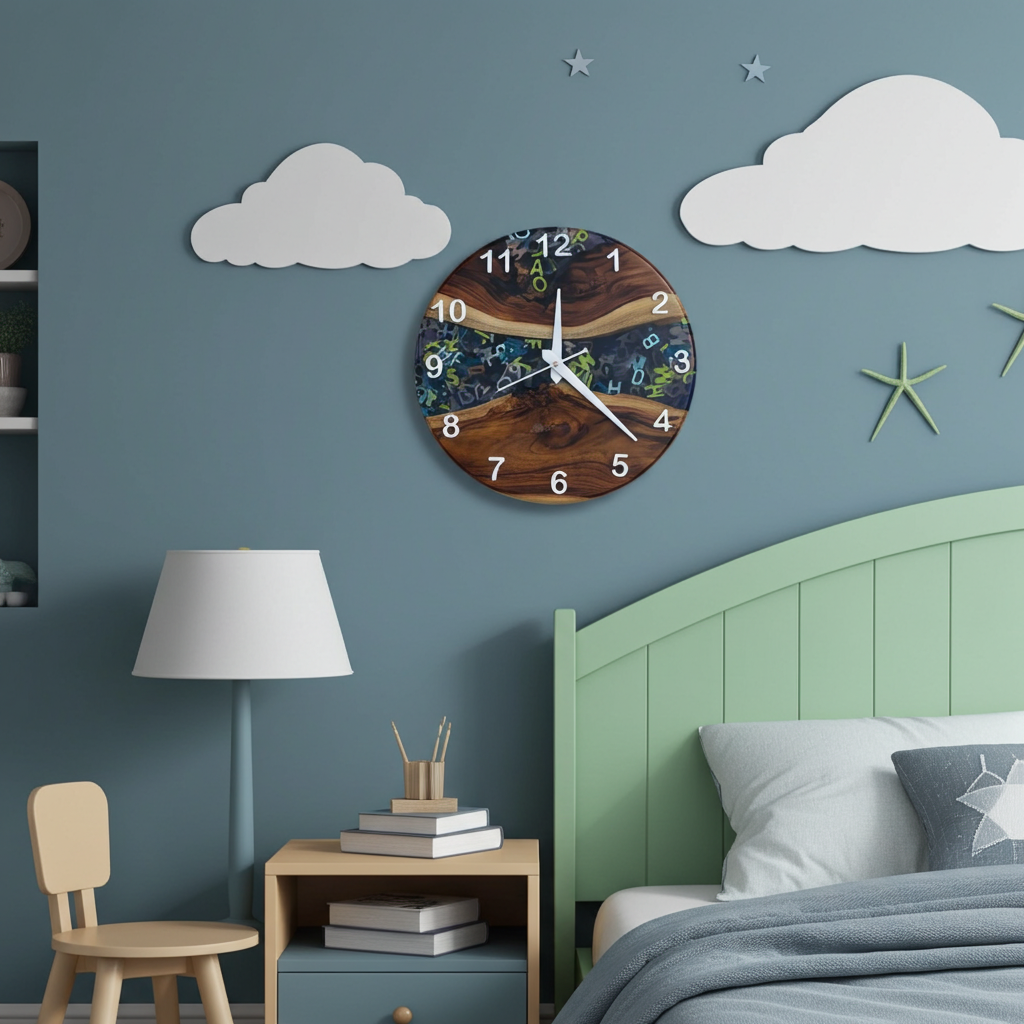 Alphabet Epoxy Wall Clock