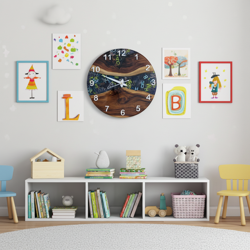 Alphabet Epoxy Wall Clock