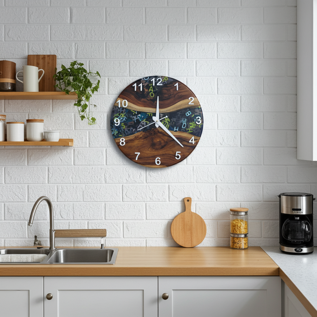 Alphabet Epoxy Wall Clock