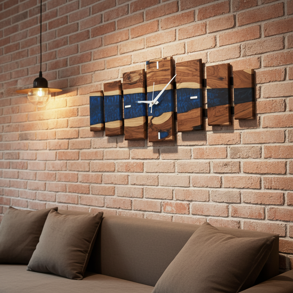 Epoxy River Wooden Clock