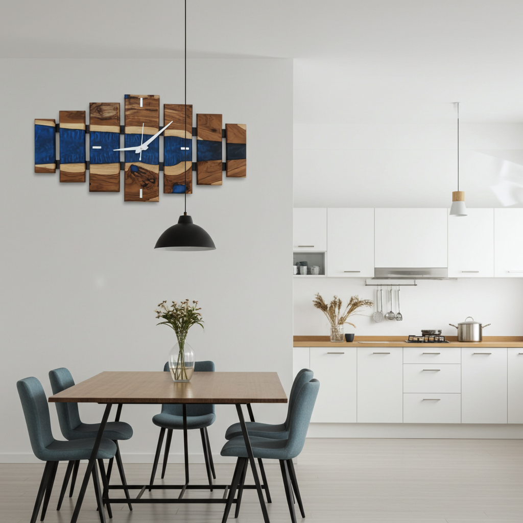 Epoxy River Wooden Clock