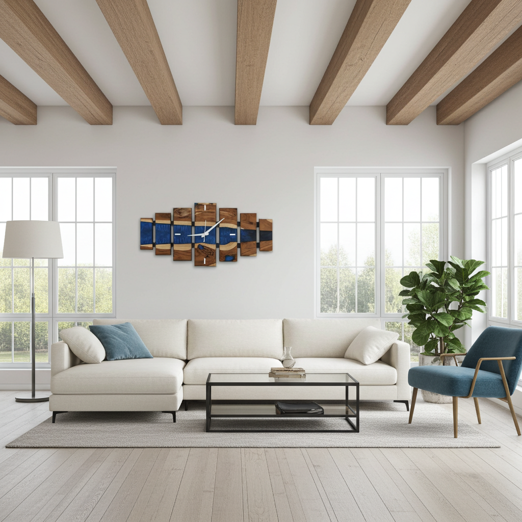 Epoxy River Wooden Clock