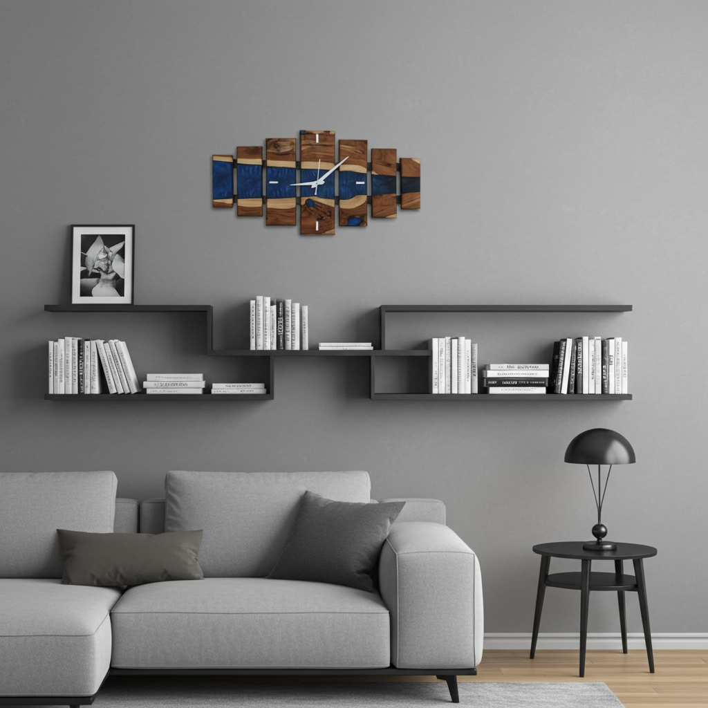 Epoxy River Wooden Clock