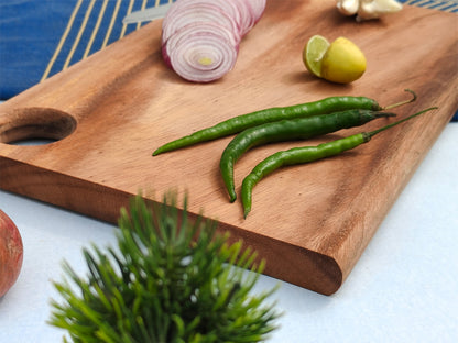 Woods And Knots Acacia Wood Chopping Board – Knife-Friendly & Multi-Purpose Cutting Board (Design 1)