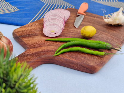 Woods And Knots Acacia Wood Chopping Board – Knife-Friendly & Multi-Purpose Cutting Board (Design 3)