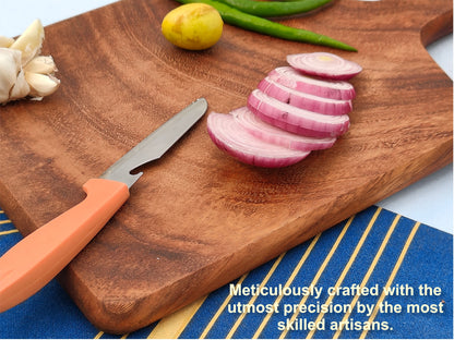 Woods And Knots Acacia Wood Chopping Board – Knife-Friendly & Multi-Purpose Cutting Board (Design 3)