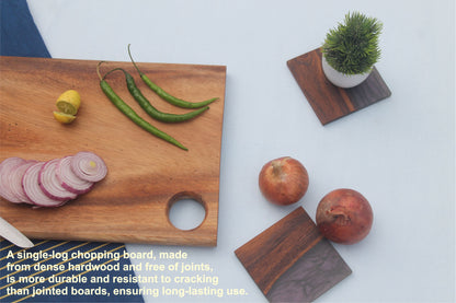 Woods And Knots Acacia Wood Chopping Board – Knife-Friendly & Multi-Purpose Cutting Board (Design 1)