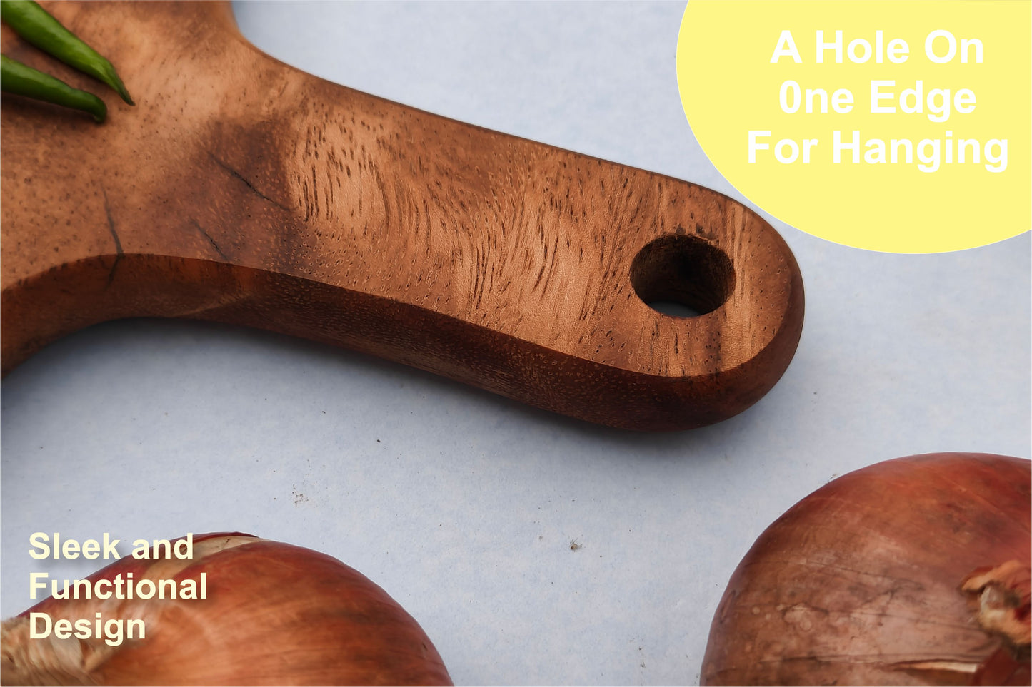 Woods And Knots Acacia Wood Chopping Board – Knife-Friendly & Multi-Purpose Cutting Board (Design 3)