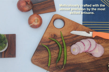 Woods And Knots Acacia Wood Chopping Board – Knife-Friendly & Multi-Purpose Cutting Board (Design 2)