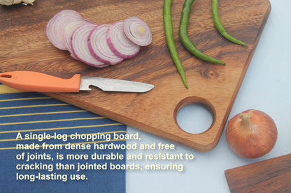 Woods And Knots Acacia Wood Chopping Board – Knife-Friendly & Multi-Purpose Cutting Board (Design 2)