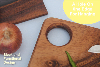 Woods And Knots Acacia Wood Chopping Board – Knife-Friendly & Multi-Purpose Cutting Board (Design 2)