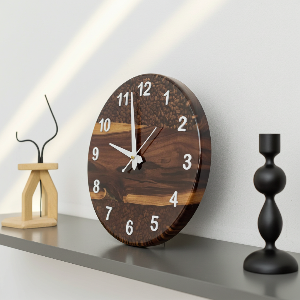 Coffee Beans Epoxy Clock| Woods And Knots