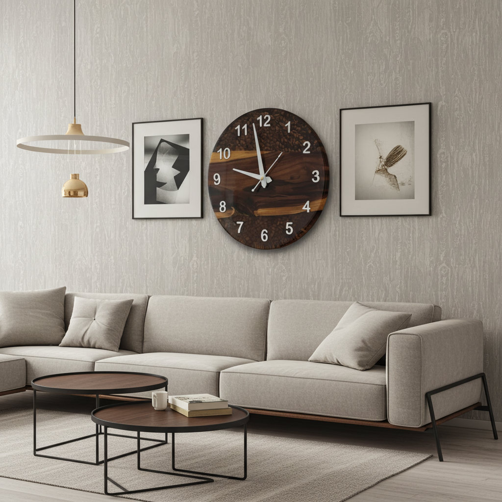 Coffee Beans Epoxy Clock| Woods And Knots