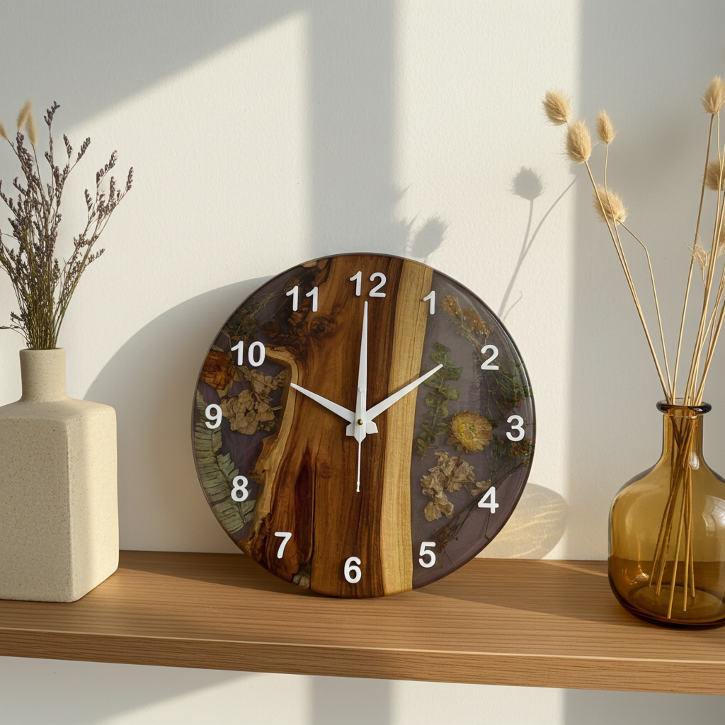 Flower Epoxy Clock