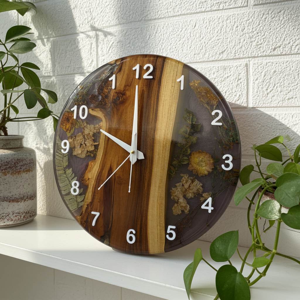 Flower Epoxy Clock