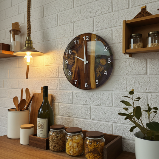 Flower Epoxy Clock