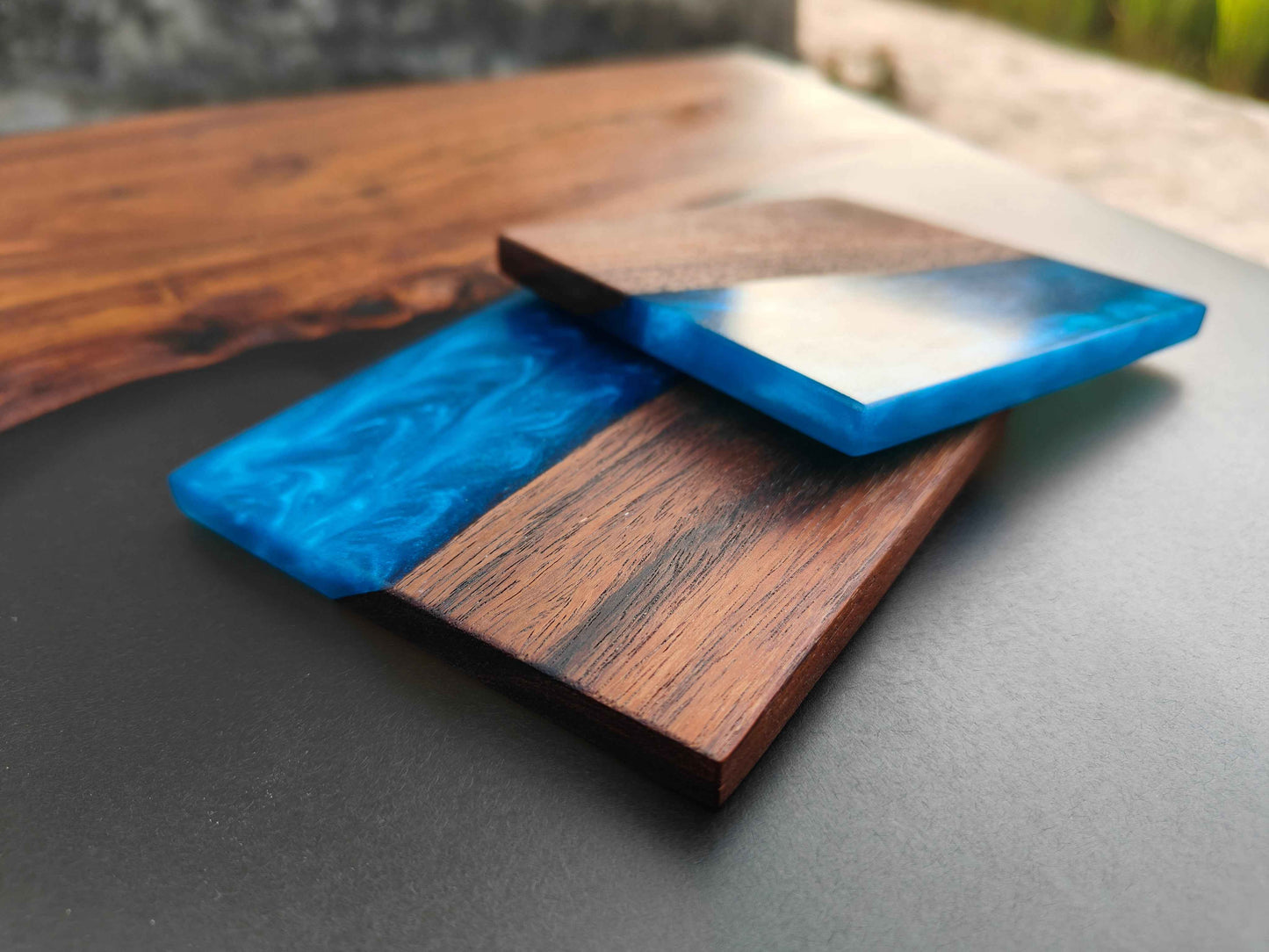Blue Epoxy Coaster