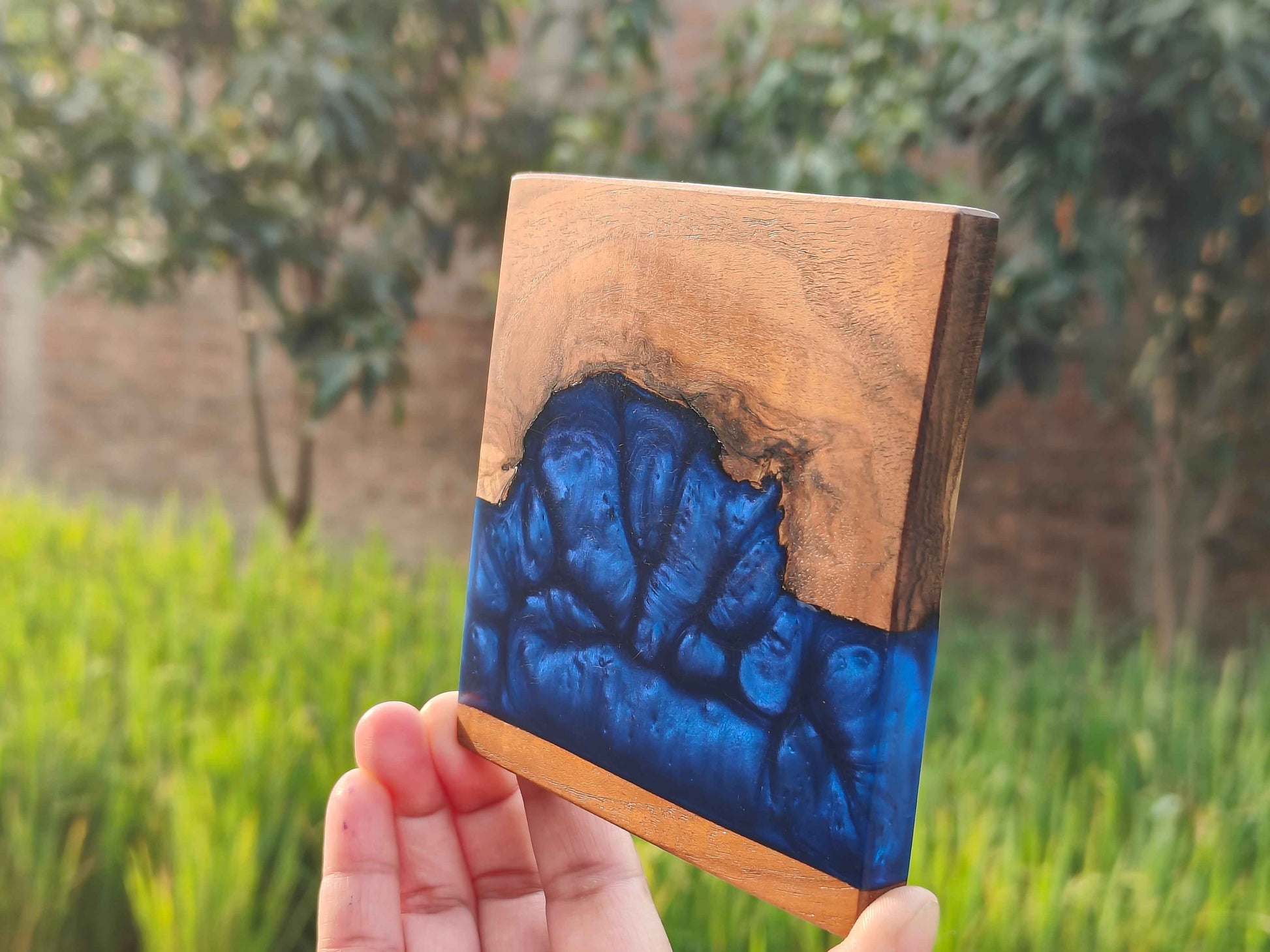 Dark Blue Epoxy Coaster