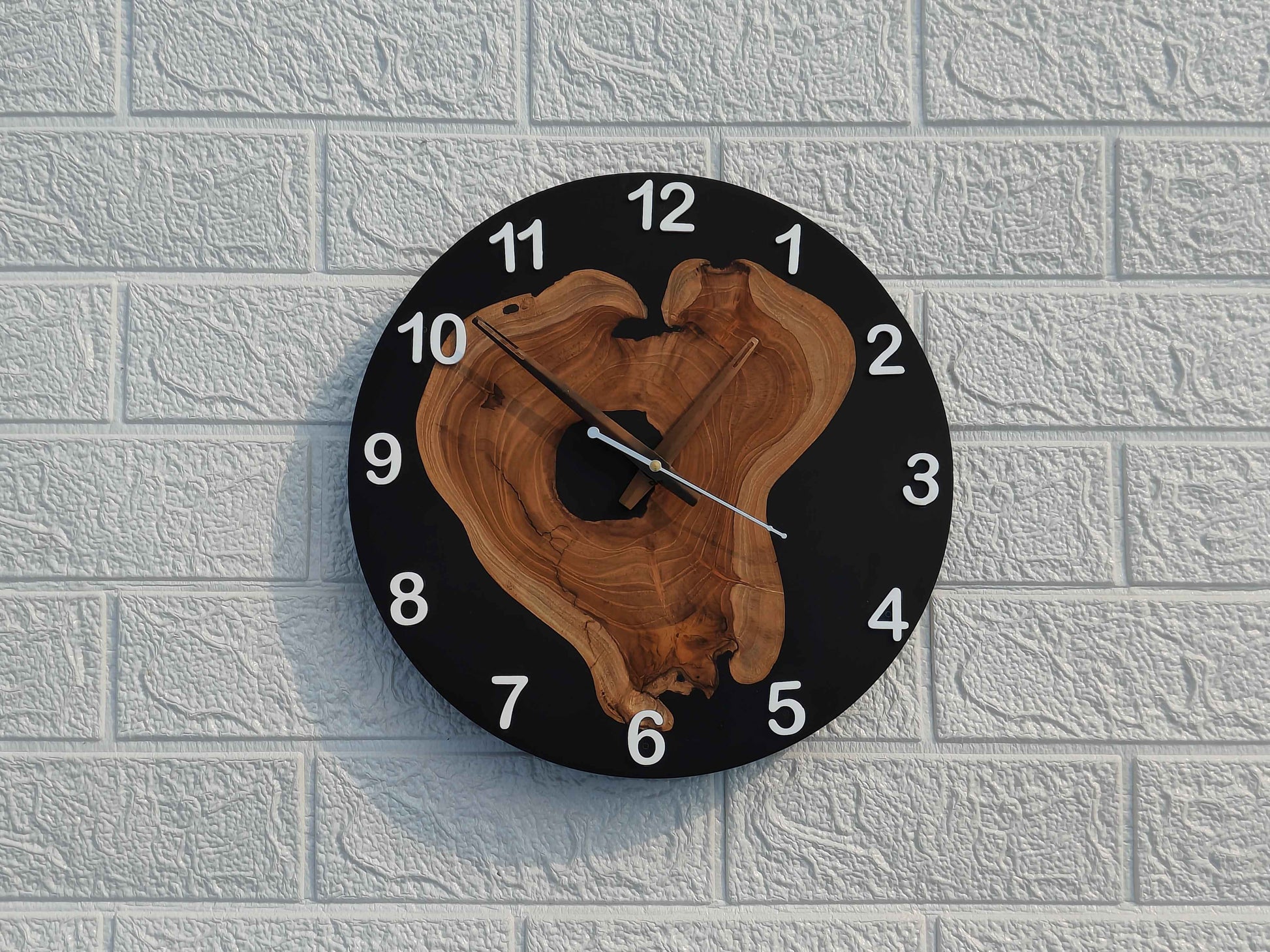 Black Epoxy Wooden Clock