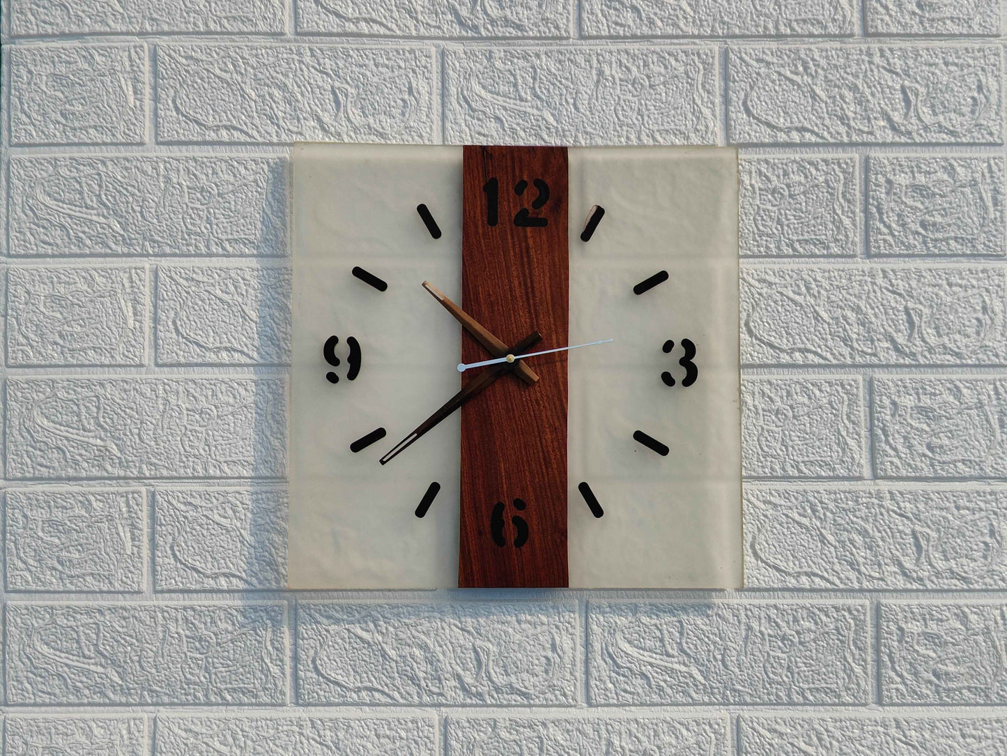 Transparent Square Epoxy Clock