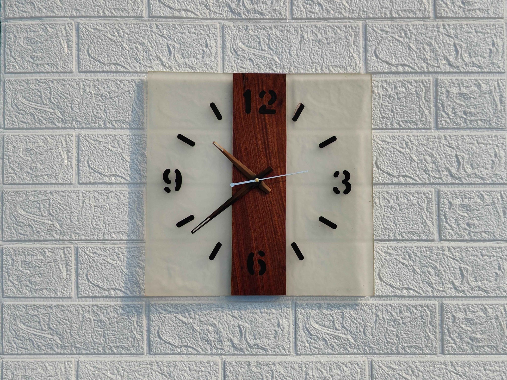 Transparent Square Epoxy Clock